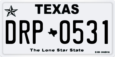 TX license plate DRP0531
