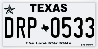TX license plate DRP0533