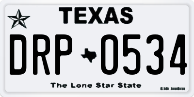 TX license plate DRP0534
