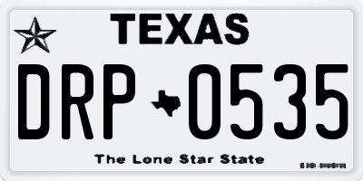TX license plate DRP0535