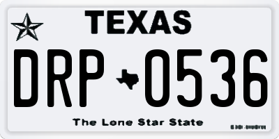 TX license plate DRP0536