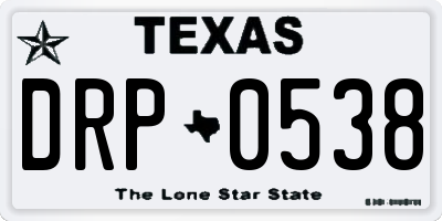 TX license plate DRP0538