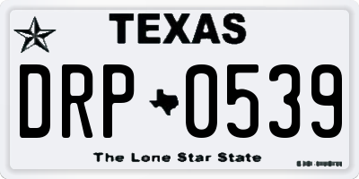 TX license plate DRP0539