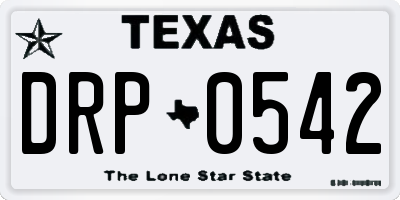 TX license plate DRP0542