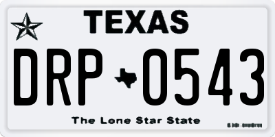 TX license plate DRP0543