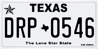 TX license plate DRP0546