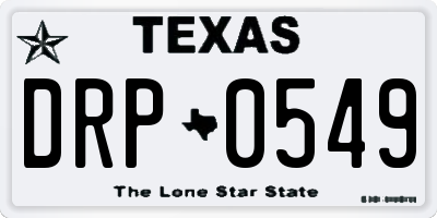 TX license plate DRP0549
