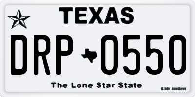 TX license plate DRP0550