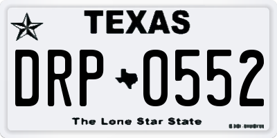 TX license plate DRP0552