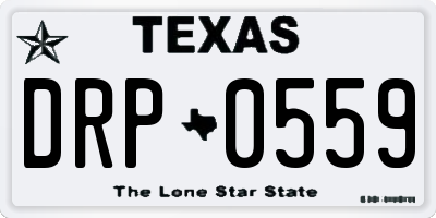 TX license plate DRP0559