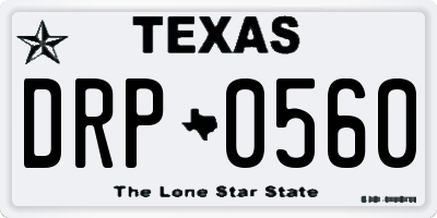 TX license plate DRP0560