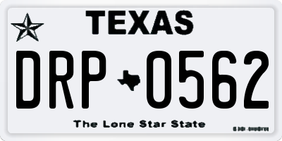 TX license plate DRP0562