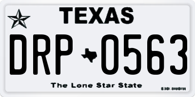TX license plate DRP0563