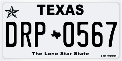 TX license plate DRP0567