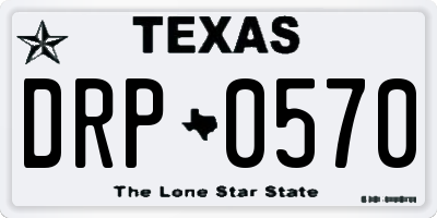 TX license plate DRP0570