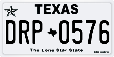 TX license plate DRP0576