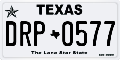 TX license plate DRP0577