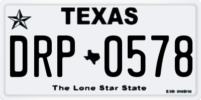TX license plate DRP0578