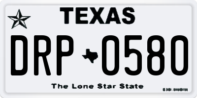 TX license plate DRP0580
