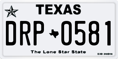 TX license plate DRP0581