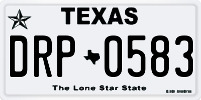TX license plate DRP0583