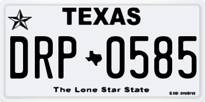 TX license plate DRP0585