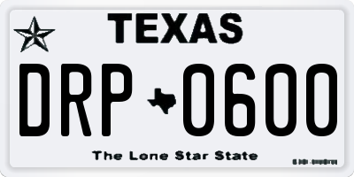 TX license plate DRP0600