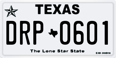 TX license plate DRP0601