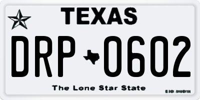 TX license plate DRP0602