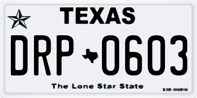 TX license plate DRP0603
