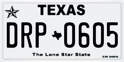 TX license plate DRP0605