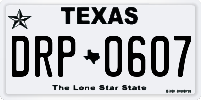 TX license plate DRP0607