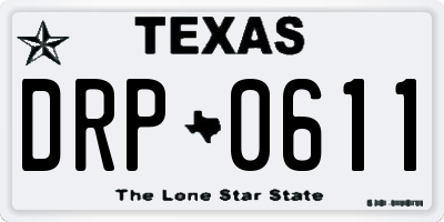 TX license plate DRP0611