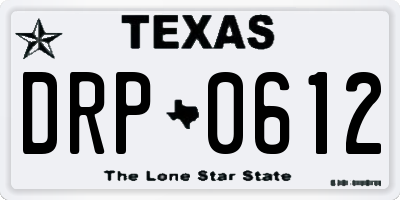 TX license plate DRP0612