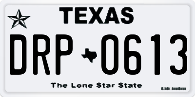 TX license plate DRP0613