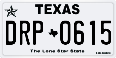 TX license plate DRP0615