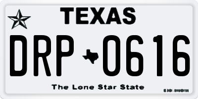 TX license plate DRP0616