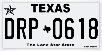 TX license plate DRP0618