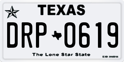 TX license plate DRP0619