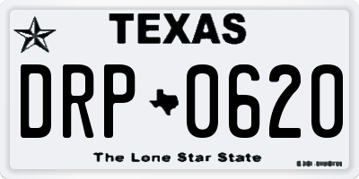 TX license plate DRP0620