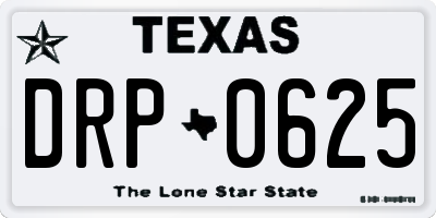 TX license plate DRP0625