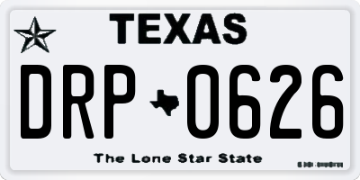 TX license plate DRP0626