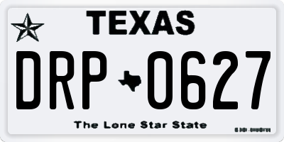 TX license plate DRP0627