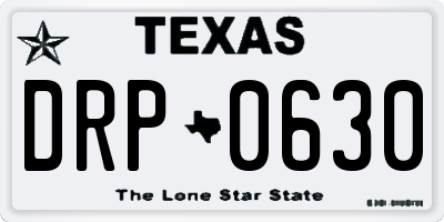 TX license plate DRP0630