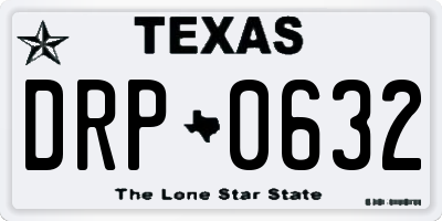 TX license plate DRP0632