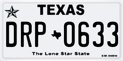 TX license plate DRP0633