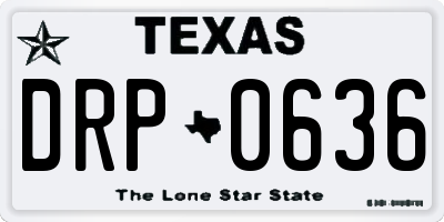 TX license plate DRP0636