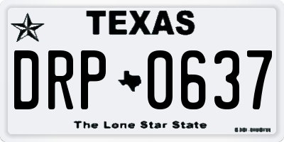 TX license plate DRP0637