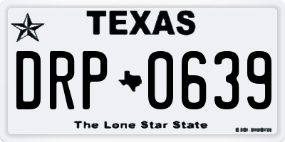 TX license plate DRP0639