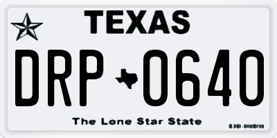 TX license plate DRP0640